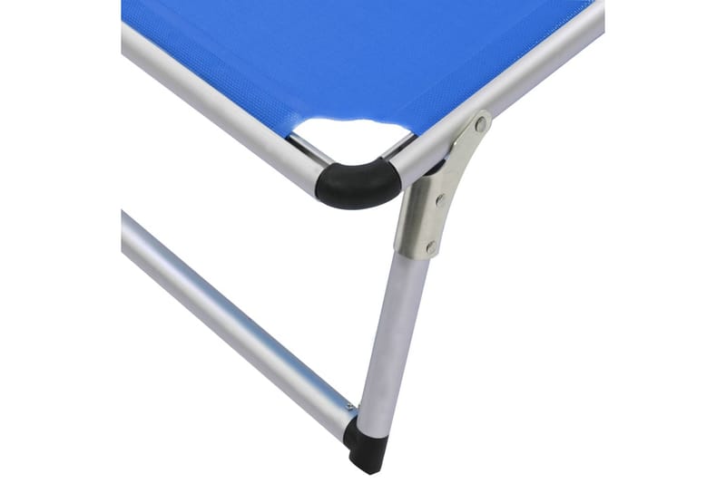 Foldbar Liggestol Med Tag Aluminium Og Textilene Blå - Blå - Havemøbler - Havestole - Solseng & solvogn