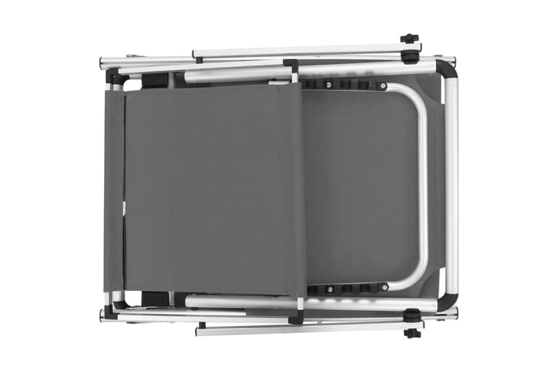 Foldbar Liggestol Med Tag Aluminium Og Textilene Grå - Grå - Havemøbler - Havestole - Solseng & solvogn