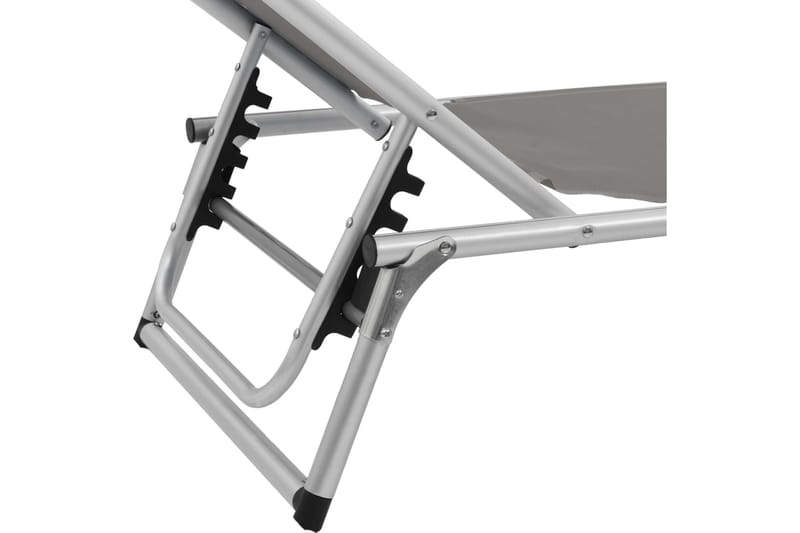 Foldbar Liggestol Med Tag Aluminium Og Textilene Grå - Grå - Havemøbler - Havestole - Solseng & solvogn
