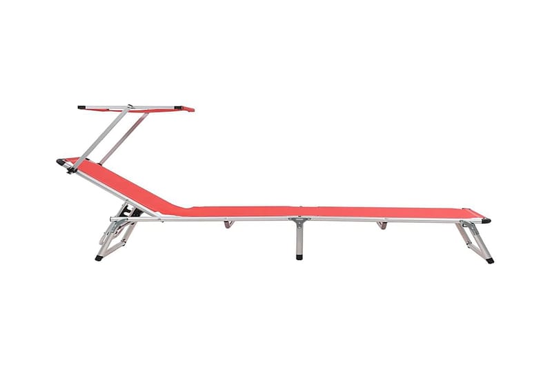 Foldbar Liggestol Med Tag Aluminium Og Textilene Rød - Rød - Havemøbler - Havestole - Solseng & solvogn