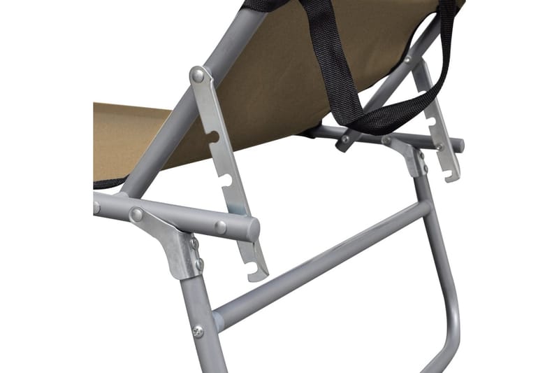 Foldbar Liggestol Med Tag Stål Gråbrun - Brun - Havemøbler - Havestole - Solseng & solvogn