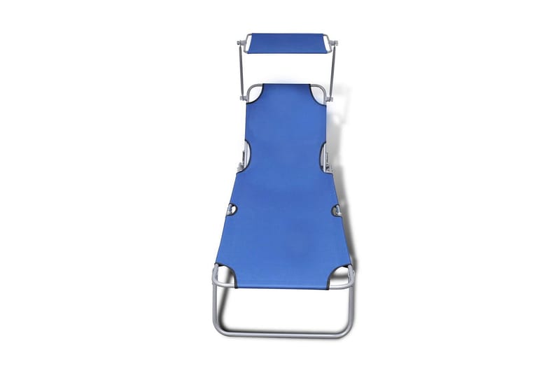 Foldbar Liggestol Med Tag Stål Og Stof Blå - Blå - Havemøbler - Havestole - Solseng & solvogn