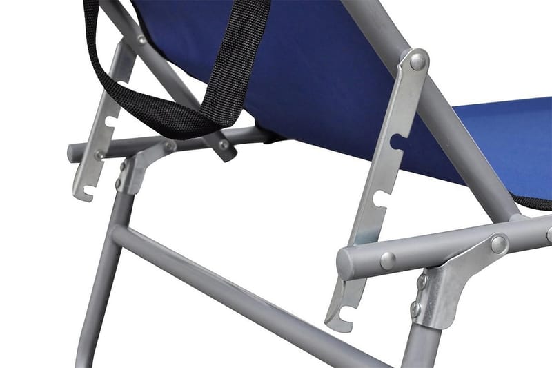 Foldbar Liggestol Med Tag Stål Og Stof Blå - Blå - Havemøbler - Havestole - Solseng & solvogn