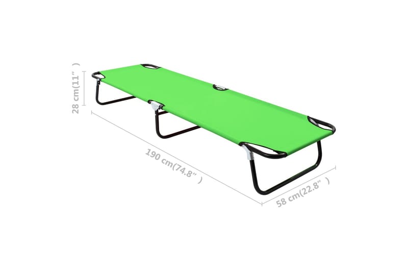 Foldbar liggestol stål grøn - Grøn - Havemøbler - Havestole - Solseng & solvogn
