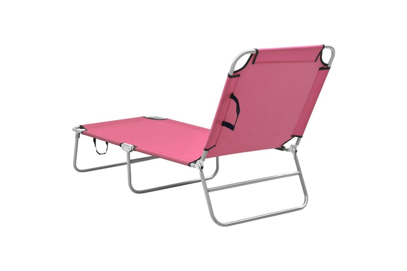 foldbar liggestol stål og stof pink - Lyserød - Havemøbler - Havestole - Solseng & solvogn