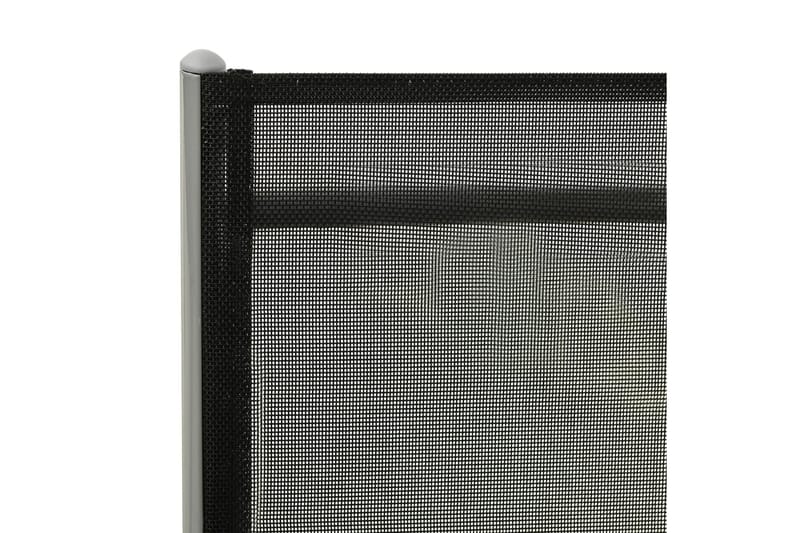 foldbar liggestol textilene og aluminium sort og sølvfarvet - Sølv - Havemøbler - Havestole - Solseng & solvogn