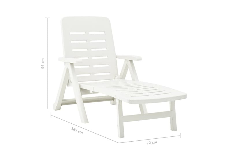 Foldbar Liggestol Plastik Hvid - Hvid - Havemøbler - Havestole - Solseng & solvogn