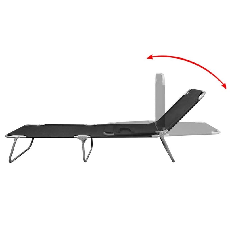 Foldbar Liggestol Pulverlakeret Stål Sort - Sort - Havemøbler - Havestole - Solseng & solvogn