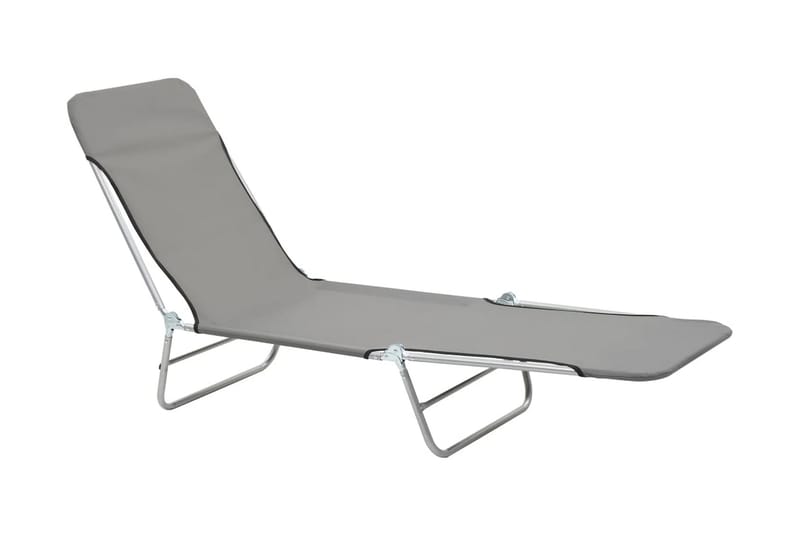 Foldbare Liggestole 2 Stk. Stål Og Stof Grå - Grå - Havemøbler - Havestole - Solseng & solvogn