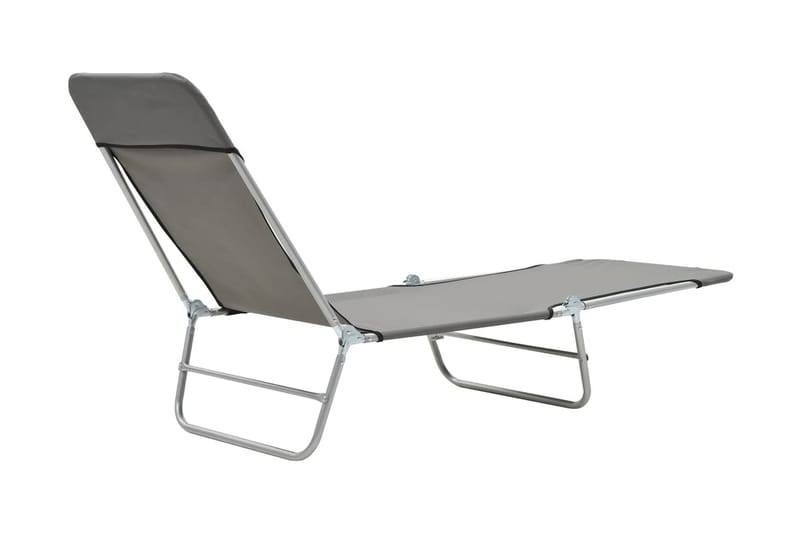 Foldbare Liggestole 2 Stk. Stål Og Stof Grå - Grå - Havemøbler - Havestole - Solseng & solvogn