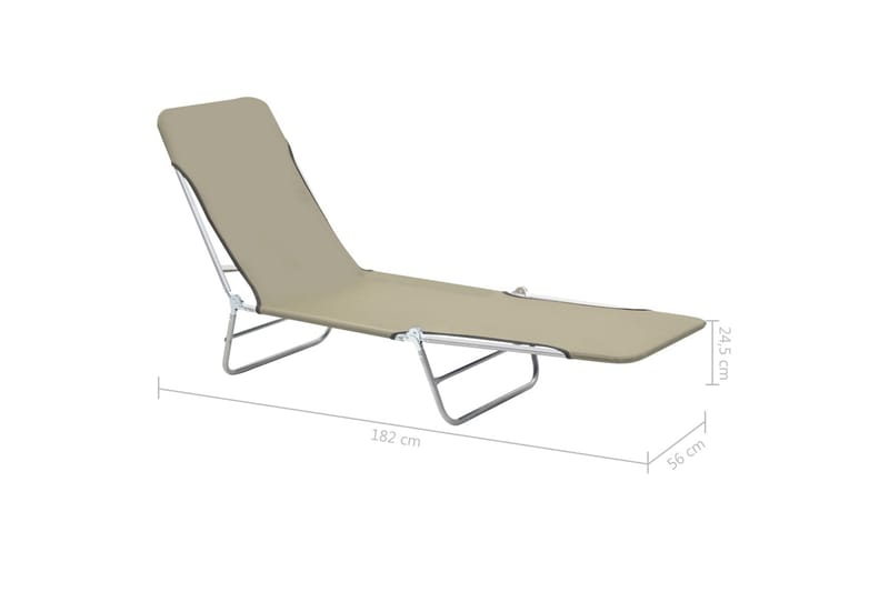 Foldbare Liggestole 2 Stk. Stål Og Stof Gråbrun - Brun - Havemøbler - Havestole - Solseng & solvogn