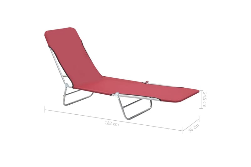 Foldbare Liggestole 2 Stk. Stål Og Stof Rød - Rød - Havemøbler - Havestole - Solseng & solvogn