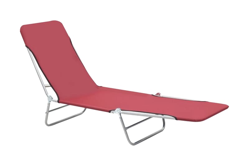 Foldbare Liggestole 2 Stk. Stål Og Stof R�ød - Rød - Havemøbler - Havestole - Solseng & solvogn