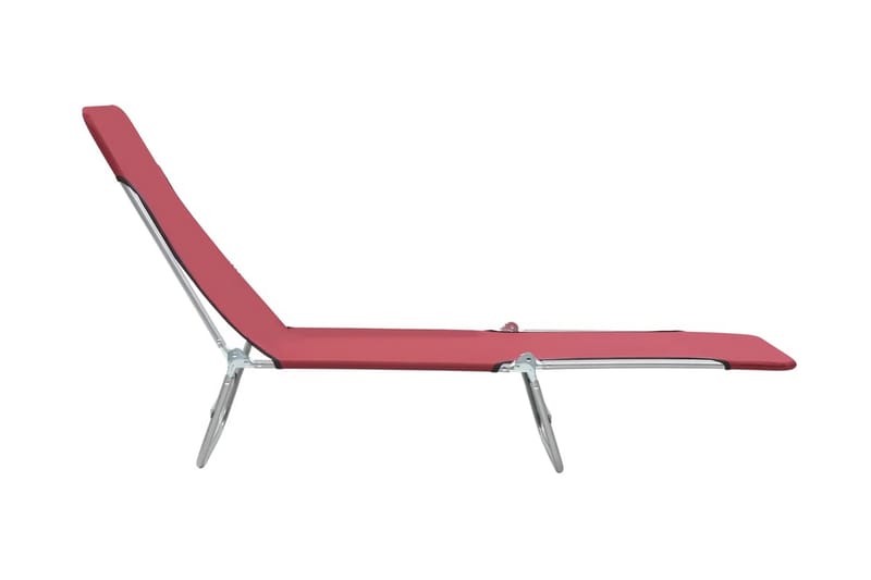 Foldbare Liggestole 2 Stk. Stål Og Stof Rød - Rød - Havemøbler - Havestole - Solseng & solvogn