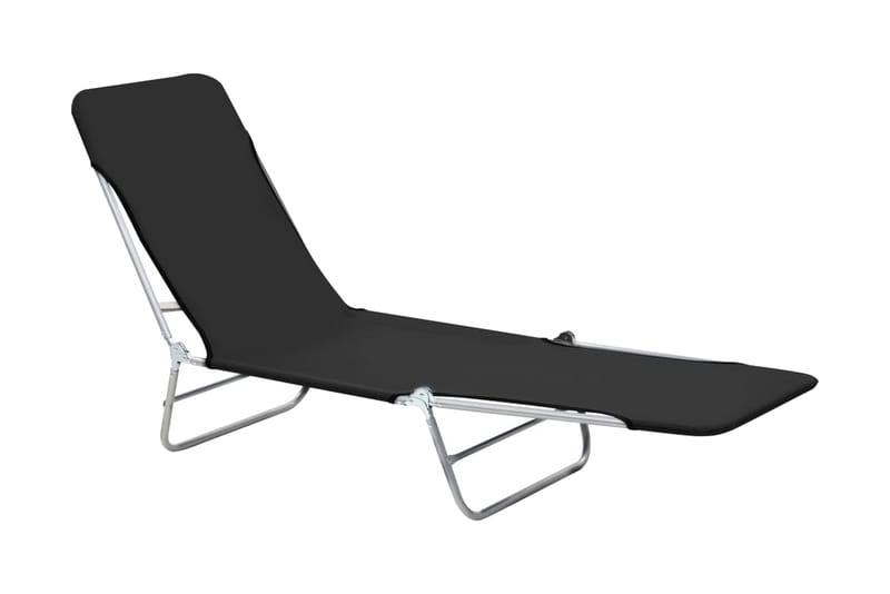 Foldbare Liggestole 2 Stk. Stål Og Stof Sort - Sort - Havemøbler - Havestole - Solseng & solvogn