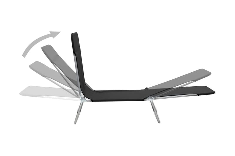 Foldbare Liggestole 2 Stk. Stål Og Stof Sort - Sort - Havemøbler - Havestole - Solseng & solvogn