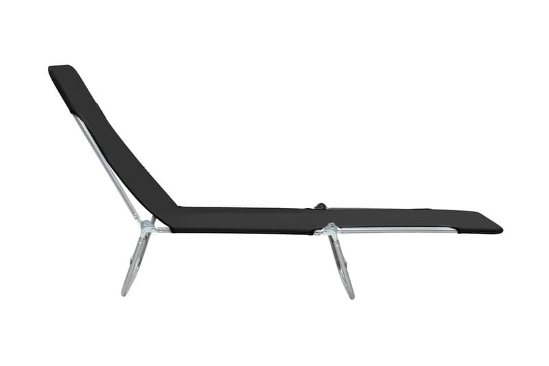 Foldbare Liggestole 2 Stk. Stål Og Stof Sort - Sort - Havemøbler - Havestole - Solseng & solvogn
