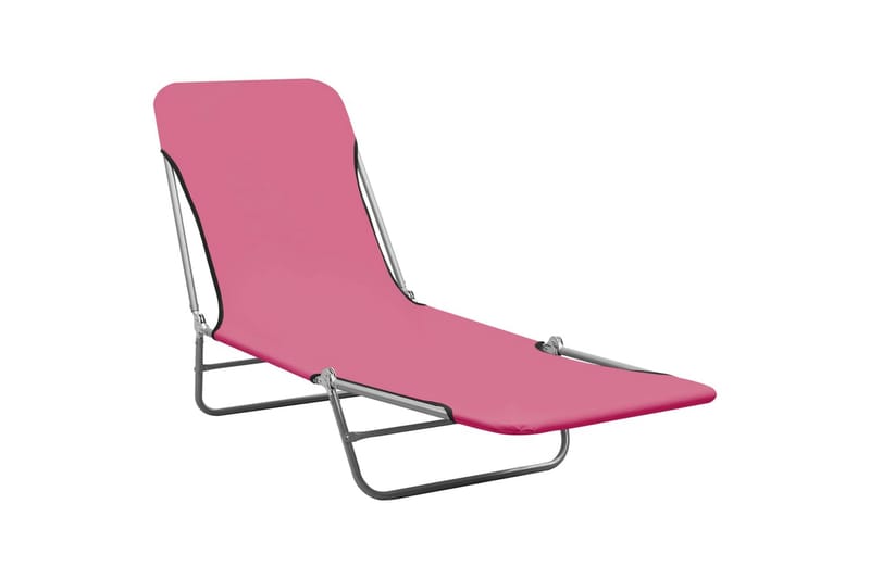 Foldbare liggestole 2 stk. stål og stof pink - Lyserød - Havemøbler - Havestole - Solseng & solvogn