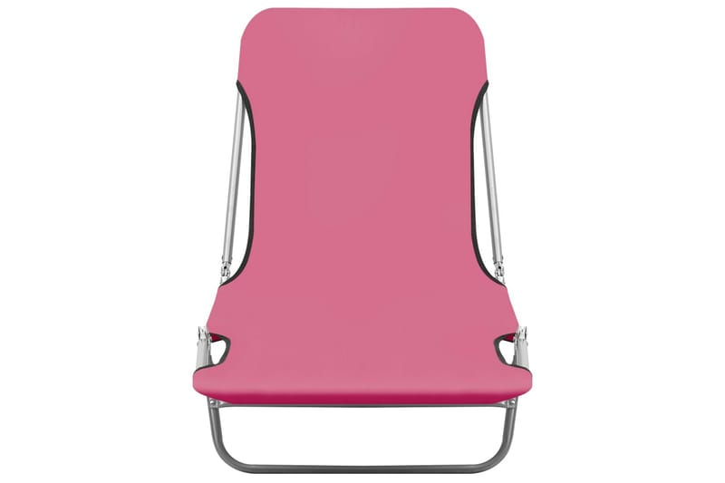 Foldbare liggestole 2 stk. stål og stof pink - Lyserød - Havemøbler - Havestole - Solseng & solvogn