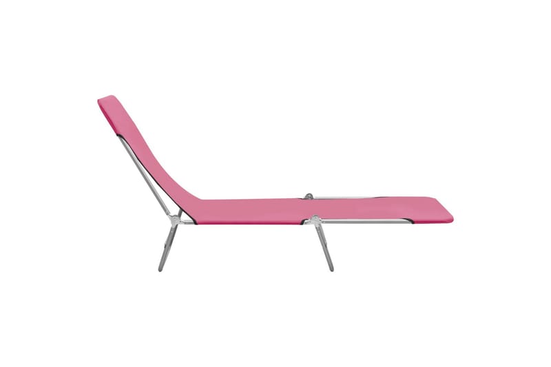Foldbare liggestole 2 stk. stål og stof pink - Lyserød - Havemøbler - Havestole - Solseng & solvogn