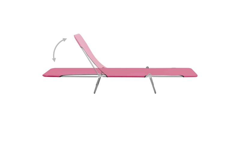 Foldbare liggestole 2 stk. stål og stof pink - Lyserød - Havemøbler - Havestole - Solseng & solvogn