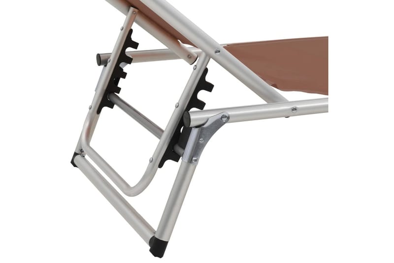 foldbare liggestole m. baldakin 2 stk. aluminium textilene - Brun - Havemøbler - Havestole - Solseng & solvogn