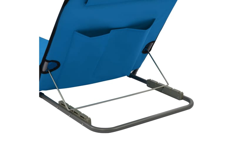 Foldbare Strandmåtter 2 Stk. Stål Og Stof Blå - Blå - Havemøbler - Havestole - Solseng & solvogn