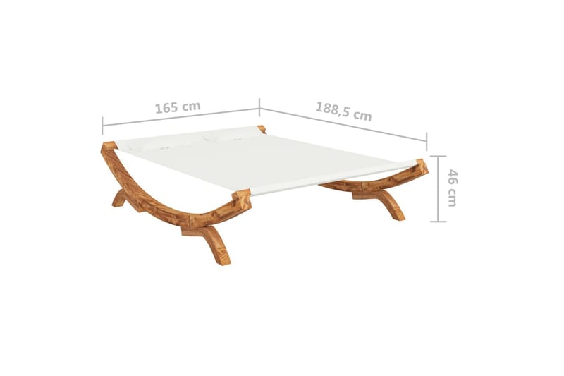 hængekøje 165x188,5x46 cm massivt grantræ cremefarvet - Creme - Havemøbler - Havestole - Solseng & solvogn