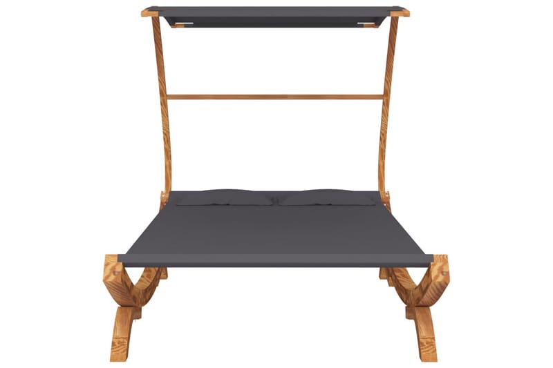hængekøje m. baldakin 165x198x140 cm massivt grantræ - Antracit - Havemøbler - Havestole - Solseng & solvogn