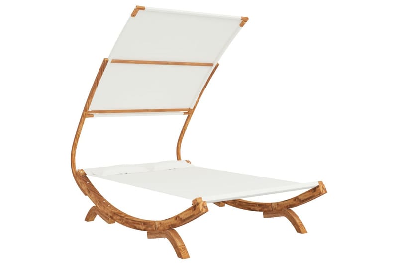 hængekøje m. baldakin 165x198x140 cm massivt grantræ creme - Creme - Havemøbler - Havestole - Solseng & solvogn