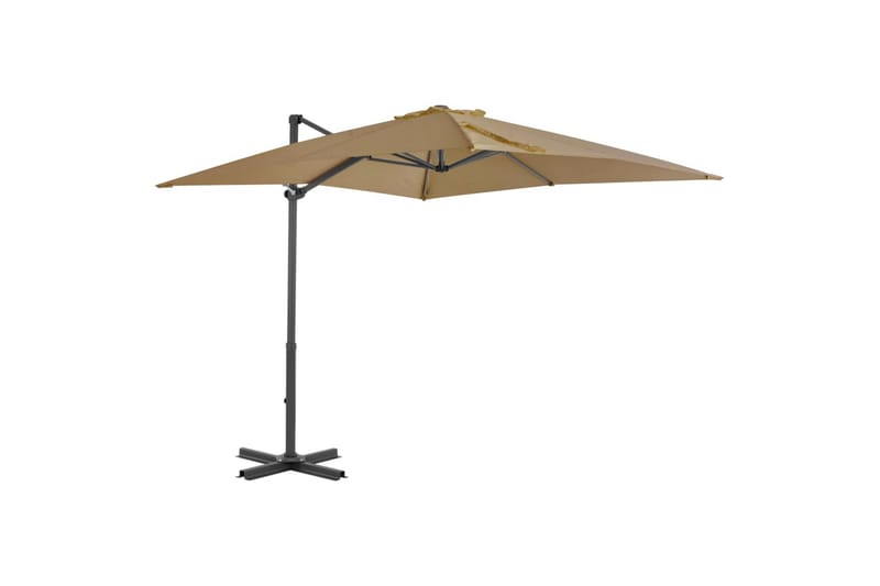 hængeparasol med aluminiumsstang 250 x 250 cm grabrun - Havemøbler - Havestole - Solseng & solvogn