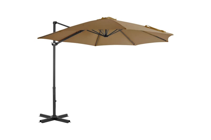 hængeparasol med aluminiumsstang 300 cm gråbrun - Havemøbler - Havestole - Solseng & solvogn