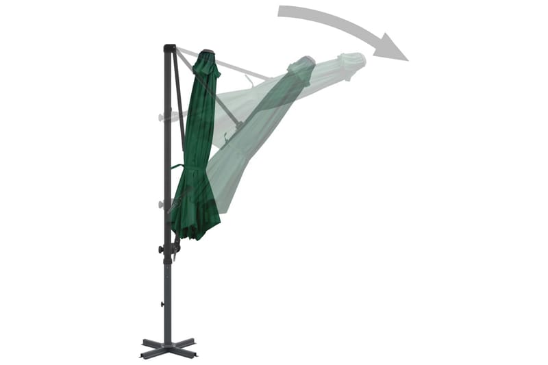hængeparasol med aluminiumsstang 300 cm grøn - Havemøbler - Havestole - Solseng & solvogn