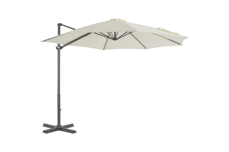 hængeparasol med aluminiumsstang 300 cm sandfarvet - Havemøbler - Havestole - Solseng & solvogn