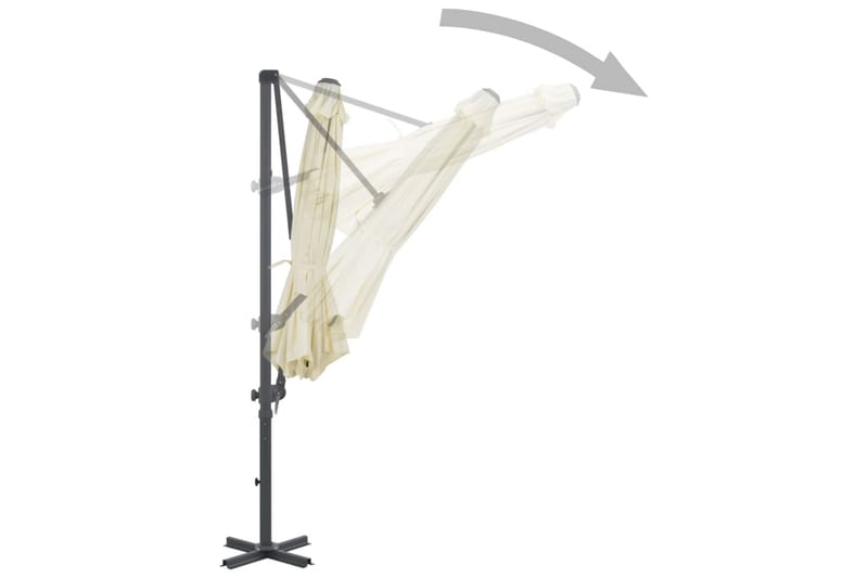 hængeparasol med aluminiumsstang 300 cm sandfarvet - Havemøbler - Havestole - Solseng & solvogn