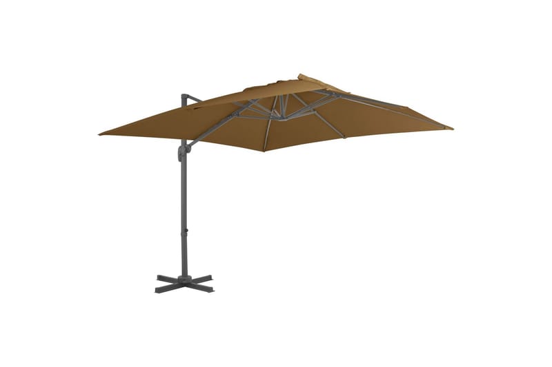 hængeparasol med aluminiumsstang 300 x 300 cm gråbrun - Havemøbler - Havestole - Solseng & solvogn