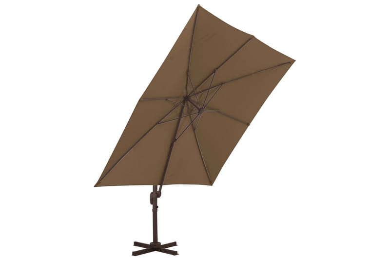 hængeparasol med aluminiumsstang 300 x 300 cm gråbrun - Havemøbler - Havestole - Solseng & solvogn