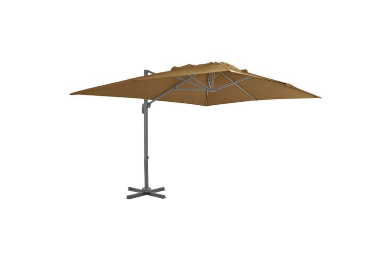 hængeparasol med aluminiumsstang 400 x 300 cm gråbrun - Havemøbler - Havestole - Solseng & solvogn