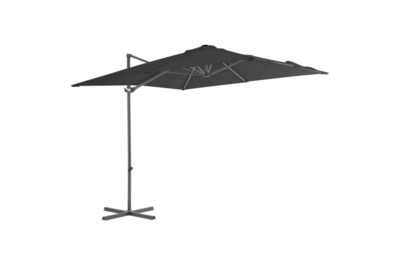 hængeparasol med stålstang 250 x 250 cm antracitgrå - Havemøbler - Havestole - Solseng & solvogn
