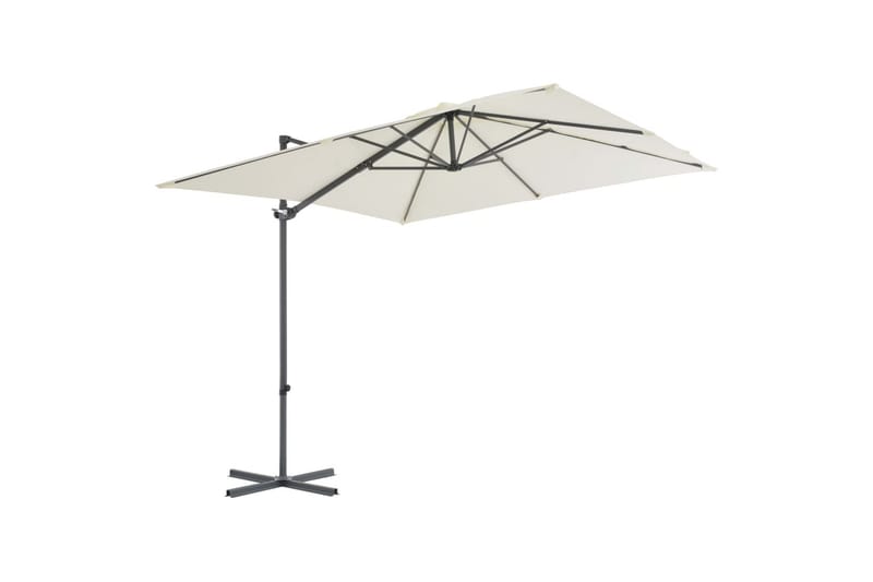 hængeparasol med stålstang 250 x 250 cm sandfarvet - Havemøbler - Havestole - Solseng & solvogn