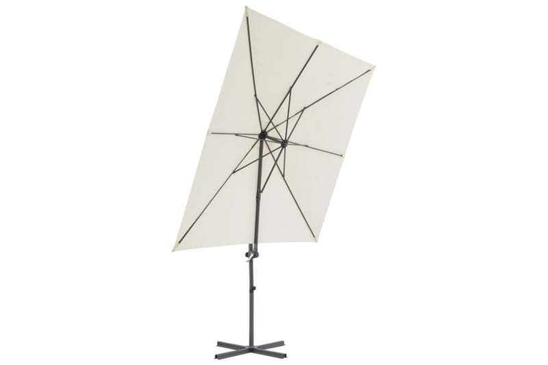 hængeparasol med stålstang 250 x 250 cm sandfarvet - Havemøbler - Havestole - Solseng & solvogn