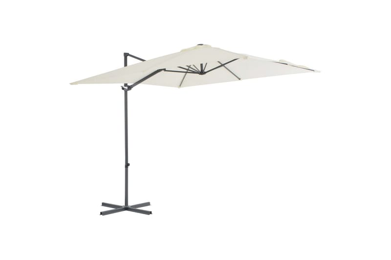 hængeparasol med stålstang 250 x 250 cm sandfarvet - Havemøbler - Havestole - Solseng & solvogn