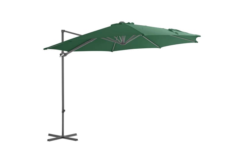 hængeparasol med stålstang 300 cm grøn - Havemøbler - Havestole - Solseng & solvogn