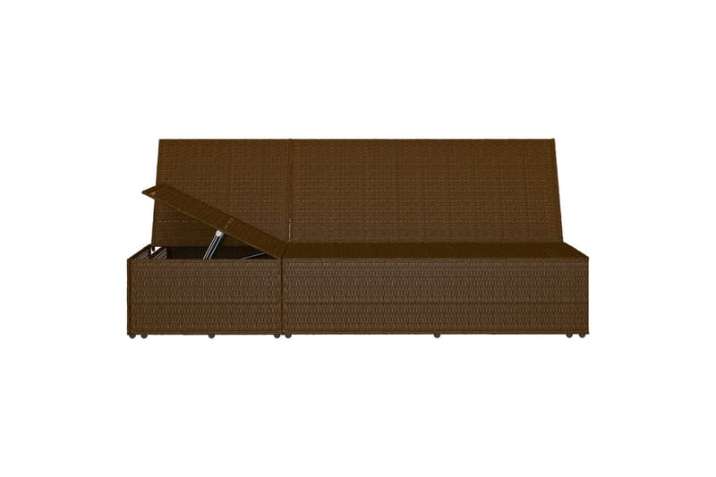Konvertibel Solseng Med Hynde Polyrattan Brun - Brun - Havemøbler - Havestole - Solseng & solvogn