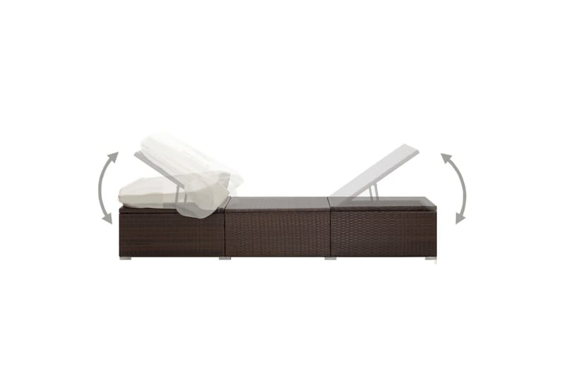 Liggestol Med Baldakin Og Hynde Polyrattan Brun - Brun - Havemøbler - Havestole - Solseng & solvogn