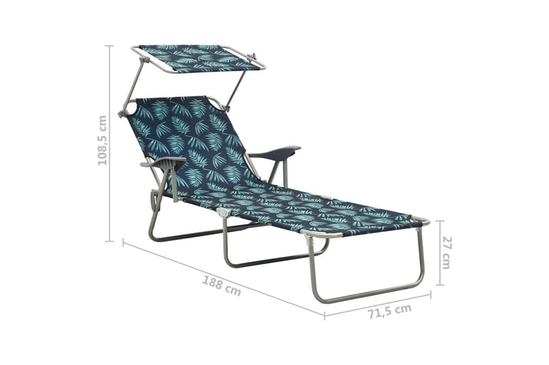 liggestol med baldakin stål bladdesign - Havemøbler - Havestole - Solseng & solvogn