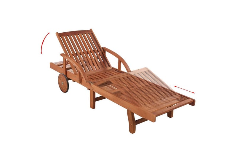 Liggestol Med Bord Massivt Akacietræ - Brun - Havemøbler - Havestole - Solseng & solvogn