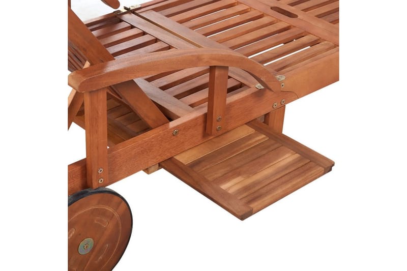 Liggestol Med Bord Massivt Akacietræ - Brun - Havemøbler - Havestole - Solseng & solvogn
