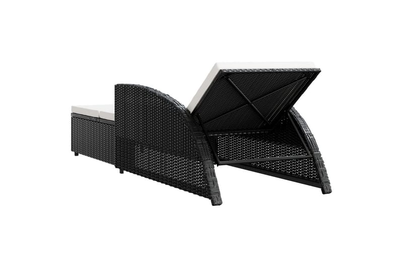 liggestol med cremefarvet hynde polyrattan sort - Sort - Havemøbler - Havestole - Solseng & solvogn