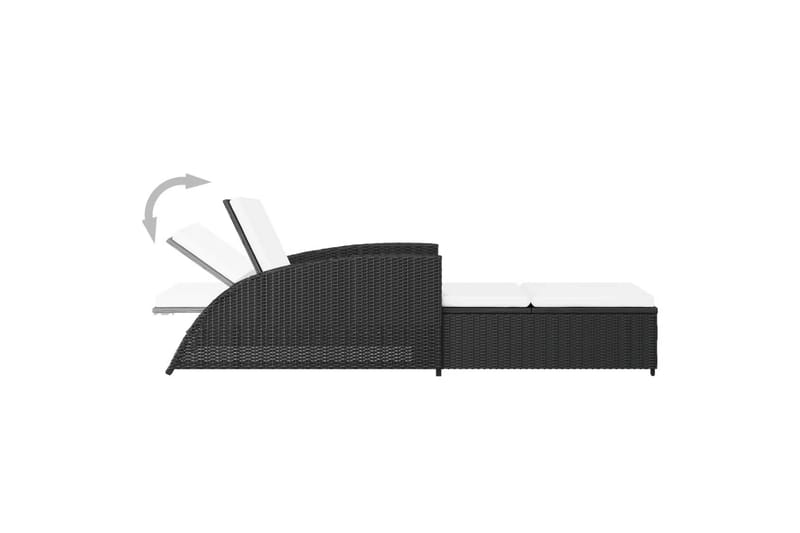liggestol med cremefarvet hynde polyrattan sort - Sort - Havemøbler - Havestole - Solseng & solvogn